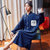 雅黛琳睡裙韩版春秋季开衫可爱长袖纯棉连衣裙DF16703(灰色 M)第4张高清大图