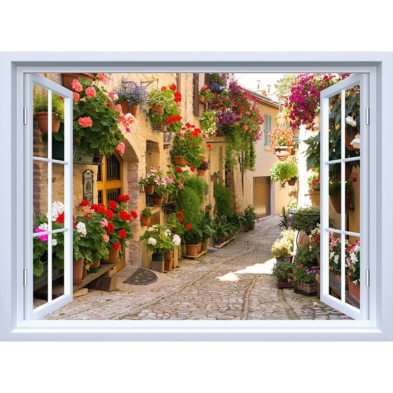 墙面装饰贴画3d立体墙贴画墙纸壁纸自粘客厅背景墙风景墙壁画贴纸xb11