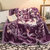布璐 冬季加厚拉舍尔毛毯 3D压花毛毯8斤双人盖毯 婚庆毯子(花开盛世紫红)第3张高清大图