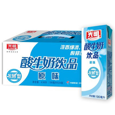 【真快乐自营】光明酸奶饮品(原味)190ml*24盒