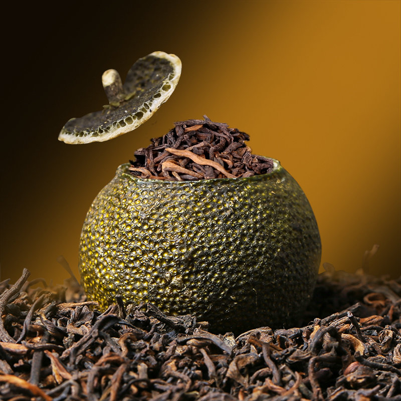 福岗小青柑普洱茶新会柑普茶陈皮普洱桔普茶熟茶叶木桶礼盒装