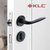 KLC室内卧室房门锁卫生间厕所静音黑色家用木门铝合金通用型锁具(黑 D款)第2张高清大图
