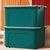 禧天龙  新款新色塑料收纳箱加厚带滑轮衣物整理箱储物箱玩具收纳盒(复古绿 23L一个装)第5张高清大图