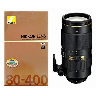 尼康（Nikon）AF-S 80-400 f/4.5-5.6G ED VR 80/400 80 400 黑色(标配)(【正品行货】官方标配)
