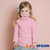 JELISPOON吉哩熊韩国童装冬季新款男童女童猫咪柔软高领T恤(130 淡粉色)第4张高清大图