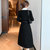 MISS LISA赫本风秋冬毛呢外套女装气质小香风中长款加厚大衣C383(黑色 XL)第5张高清大图