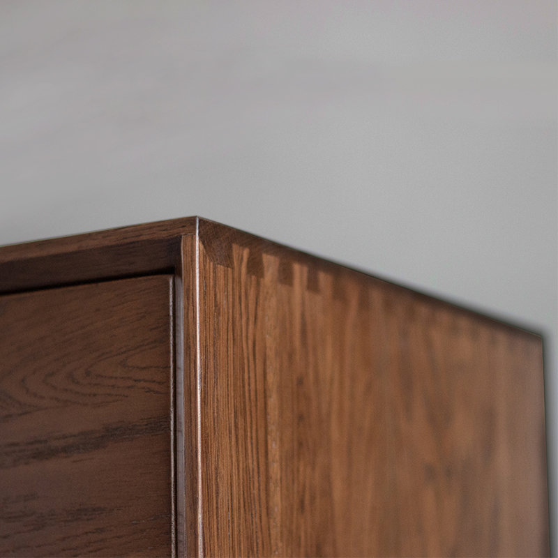 丰圆藤木白橡木全实木五斗柜茶水柜现代简约厨房餐厅柜北欧实木客厅多