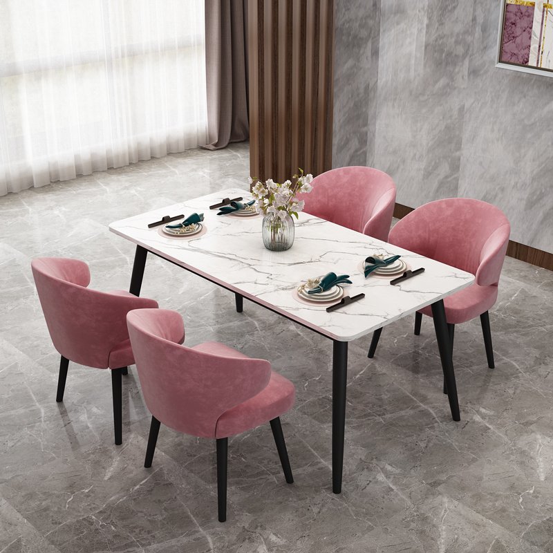 豫见美农 北欧大理石餐桌椅组合轻奢家用网红餐桌现代简约小户型4-6人