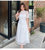 2021夏季新款中国风气质日常款旗袍纯色刺绣蕾丝连衣裙(白色 M)第6张高清大图