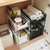 SKYMI抽屉下水槽置物架多层推拉架家用收纳架厨房储物架金属置物架(黑色 大号)第2张高清大图