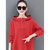 2021新款卫衣秋新款韩版新疆棉女装卫衣女士上衣小清新宽松蝙蝠袖(红色 M)第4张高清大图