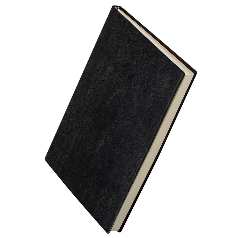 得力deli3306加大加厚会议记事本皮面本商务办公笔记本a4320页160张黑