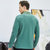 CINESSD 2020秋冬季新款轻商务纯棉男士POLO衫纯色长袖刺绣T恤男(浅绿色 M)第5张高清大图