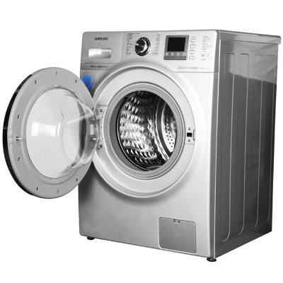 三星(SAMSUNG) WF1124XAU/XSC 12公斤 变频节能滚筒洗衣机(银色) 记忆功能 泡泡净