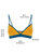运动内衣女无钢圈背心式法式三角杯小胸文胸薄款夏季胸罩无痕(M码(70C/75A/75B) 黄色+蓝色)第4张高清大图