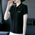 纯棉短袖t恤女夏季2022年新款宽松女装洋气减龄高品质带领polo衫(黑色 XXL)第5张高清大图