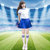 女成人啦啦操服装中小学生啦啦队演出服运动会开幕式团体拉拉队服(蓝色 XL)第4张高清大图