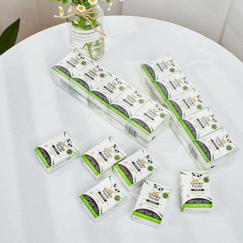 顽皮熊猫竹浆3层手帕纸小包无香迷你纸便携装手帕纸thecheekypanda10