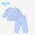 儿童空调服纯棉睡衣宝宝夏装薄款男童内衣套装女童家居服9077(蓝色 73)第4张高清大图
