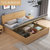 恒兴达 北欧全实木床1.8米卧室橡胶木家具储物床1.5米双人床(1.5*2米原木色 床+床头柜*2)第2张高清大图