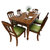 美式乡村白蜡木实木餐桌椅组合长方形复古简约4-6人饭桌歺桌家具(1.6米餐桌**6(白蜡木))第5张高清大图