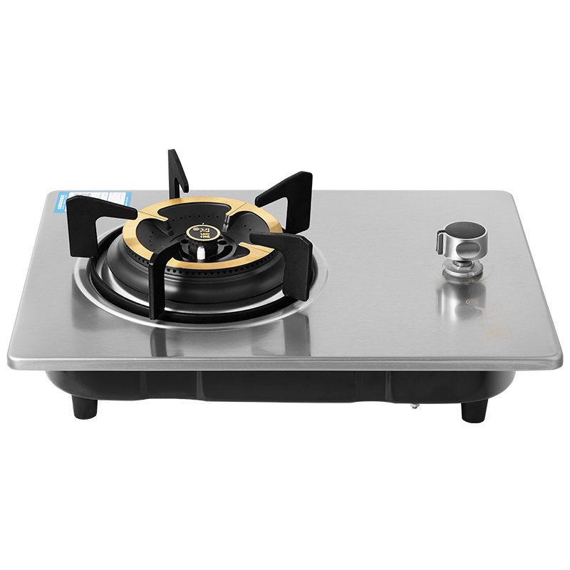 新飞frestec单灶单眼灶台式嵌入式拉丝不锈钢板煤气灶单灶具a12铜盖