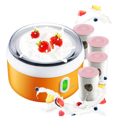 小熊（Bear）SNJ-5341酸奶机 橙色1升不锈钢内胆家用酸奶机分杯机械式