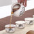 润器 茶具套装 陶瓷亚光功夫茶具整套耐热茶壶茶碗包邮(10头绿叶紫花盖碗)第3张高清大图