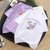 SUNTEK紫色短袖t恤女装2022年新款大码夏季情侣装ins潮百搭卡通上衣服女(L 8055粉色)第5张高清大图