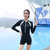 泳衣女遮肚显瘦平角大码保守2019新款运动款连体学生专业游泳衣(黑色 4XL（140-150斤）运动大码)第3张高清大图