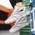 VRKK新款时尚飞织透气运动鞋高弹网面舒适慢跑鞋百搭休闲鞋男鞋子(白色 44)第5张高清大图