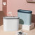 日本AKAW爱家屋垃圾桶夹缝厕所马桶窄缝废纸篓窄缝纸篓厨房垃圾筒(蓝色)第3张高清大图