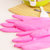 乾越 韩版时尚防水防油污花袖植绒橡胶手套洗衣服洗菜厨房清洁家用乳胶手套(颜色随机发 两双)第5张高清大图