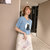 2019夏季新款t恤女韩版宽松卡通猫咪印花短袖纯棉上衣(蓝色 L)第2张高清大图