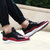 男士运动休闲鞋舒适透气跑步鞋平底保暖棉鞋系带k019(酒红色 44)第5张高清大图