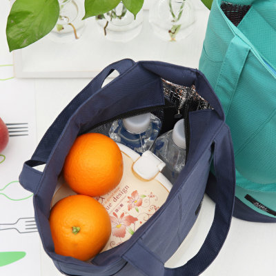 手拎保温包铝箔保温袋背带便当袋带饭包学生饭盒袋午餐包保温包TP1097(藏青色)