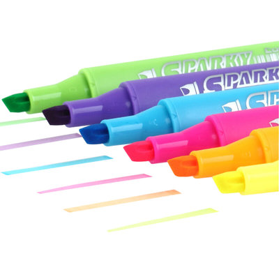 齐心(COMIX) K9036 记号笔 6色荧光笔醒目标记笔 水性记号笔 6支 办公文具