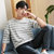 富贵鸟 FUGUINIAO  短袖T恤男时尚休闲条纹打底衫 18101FG702(灰色 M)第5张高清大图