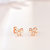 阿玛莎 彩金耳钉女时尚AU750蕾丝蝴蝶结气质18k金耳环耳饰第2张高清大图