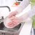 美佳多 家务清洁橡胶手套家用厨房PVC防水防滑薄款手套耐用洗衣洗碗(绿色 L)第3张高清大图