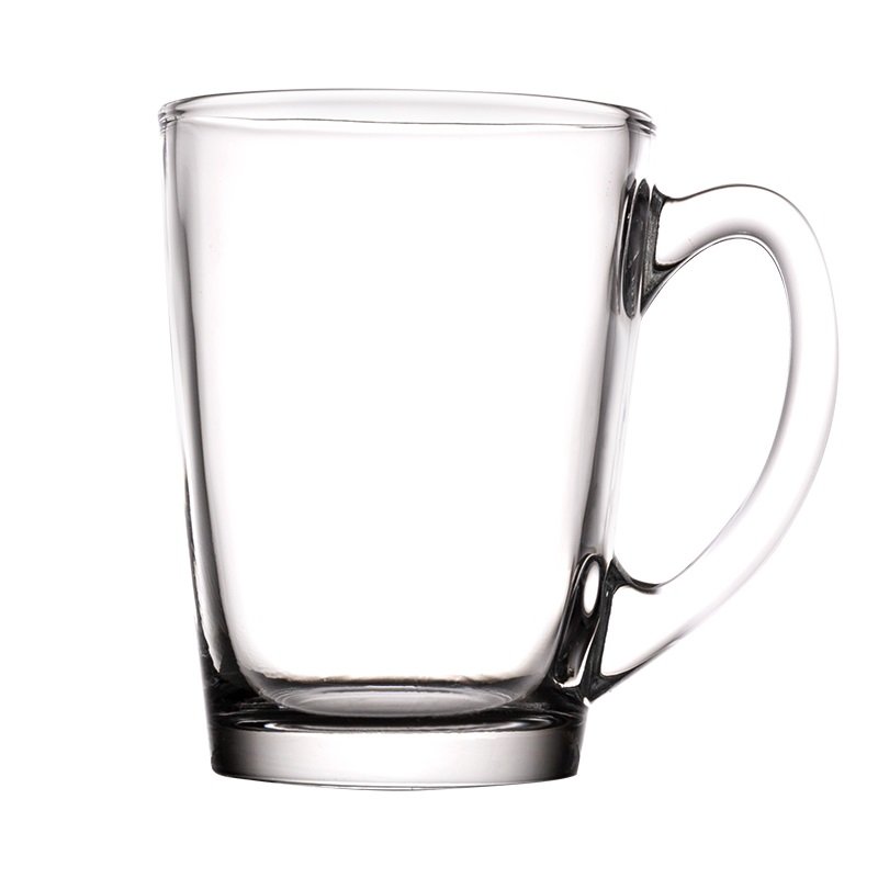 乐美雅玻璃杯带把啤酒杯简约果汁杯饮料杯耐热泡茶杯喝水杯子家用耐热