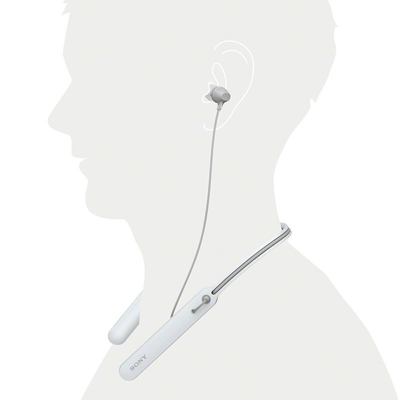 sony/索尼 wi-c400入耳式无线蓝牙耳机颈挂式运动带麦通话白色