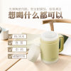 Bianli倍乐陶瓷杯生态养生秸秆暖饮杯保温杯带盖350ML(2901绿色)