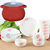 4升砂锅+十个米饭碗+十根勺子+四个8英寸菜盘子碟子餐具套装青花瓷陶瓷器家用韩式喝汤碗第2张高清大图