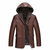 冬季中老年皮衣男士加绒加厚可脱卸帽PU皮夹克西装领男装保暖外套(深棕色)(195)第2张高清大图