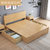 恒兴达 北欧全实木床1.8米卧室橡胶木家具储物床1.5米双人床(1.5*2米原木色 床+床头柜*1)第3张高清大图