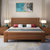 吉木多 胡桃木现代中式实木床1.8米双人床 高箱主卧婚床新中式1.5m储物床(1.8*2米胡桃色 单床)第4张高清大图