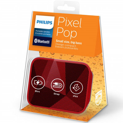 Philips/飞利浦 BT110无线蓝牙音箱 便携迷你小音响(红色)