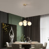 古娜2021年新款客厅吊灯创意个性魔豆灯卧室餐厅LED现代轻奢4头吊灯3612款(全铜本色+玻璃 E27)