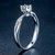 鸣钻国际  钻石戒指女 50分效果结婚求婚18K白金四爪钻石戒指第3张高清大图